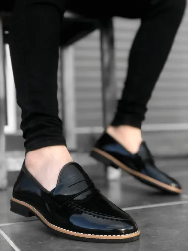 Mocasini barbati negri, tapla subtire, piele eco, comozi 12221 N3.N4-1